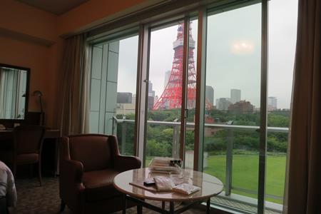 ザ・プリンス　パークタワー東京のデラックスツイン　7階のお部屋から見る東京タワー